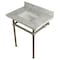 Kingston Brass 30X22 Marble Vanity Top W/ Brass Feet Combo, Marble/ Nickel KVPB30MBSQ8 - alternate 1
